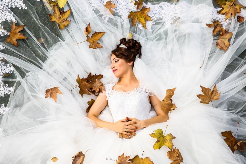 Bride in Vintage Wedding Dress